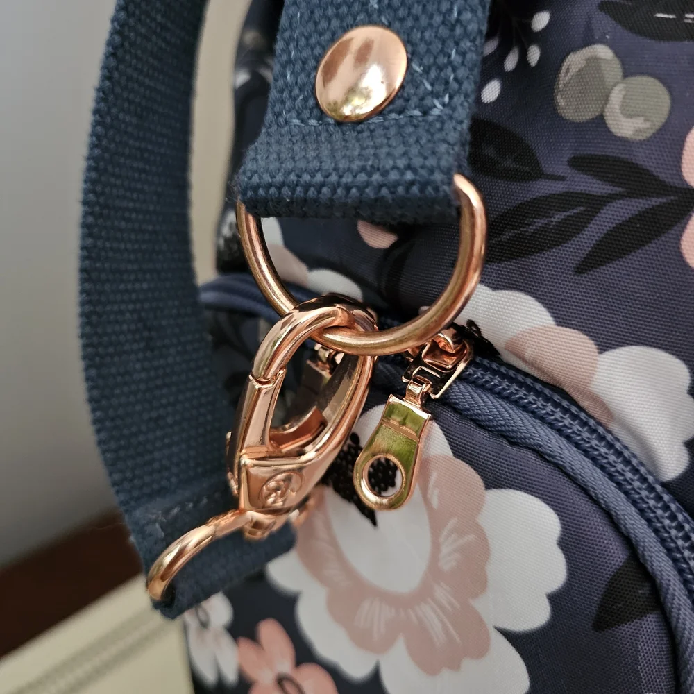 Sarah Wells Floral Breast Pump,Bag For Mothers Who Are Breast Feed Navy and Pink